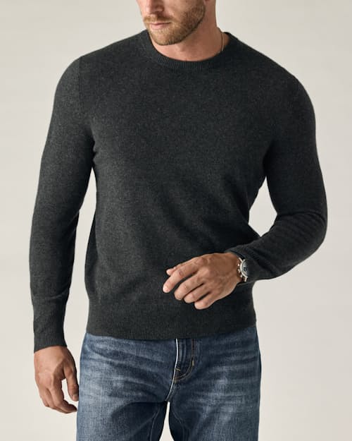 on model image of EasyCash Merino Crewneck Sweater