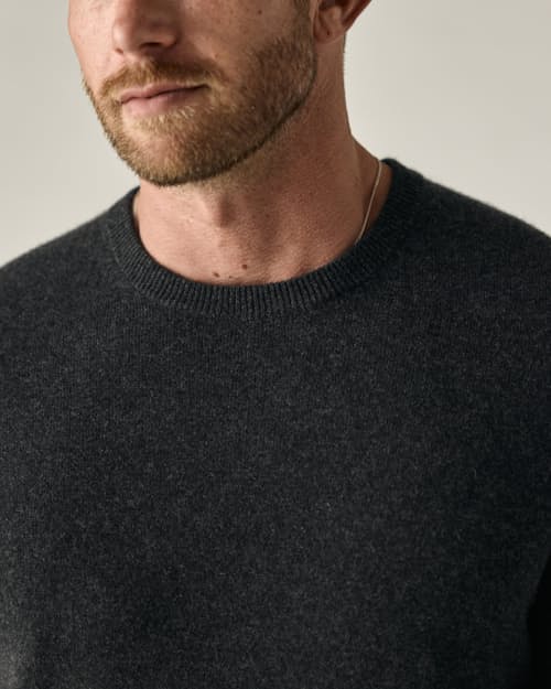 on model image of EasyCash Merino Crewneck Sweater
