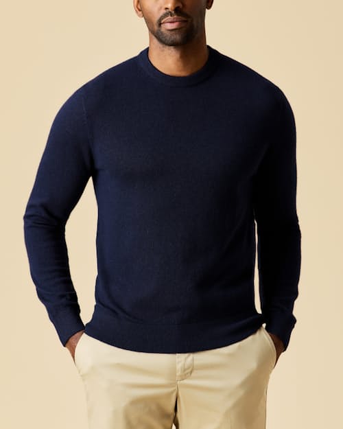 on model image of EasyCash Merino Crewneck Sweater