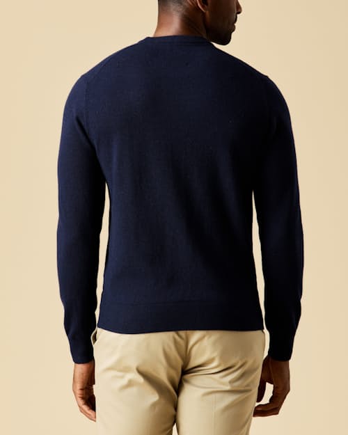 on model image of EasyCash Merino Crewneck Sweater