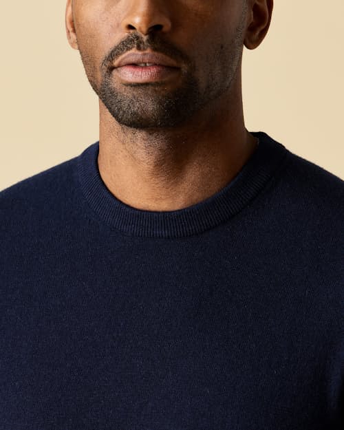 on model image of EasyCash Merino Crewneck Sweater