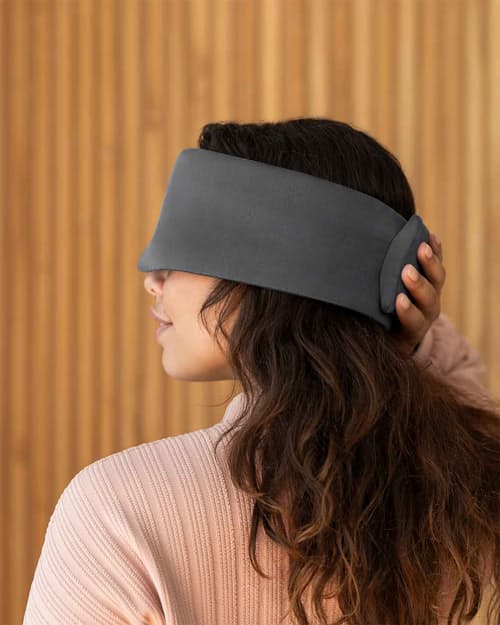 lifestyle image of Weighted Silk Sleep Stone Mask