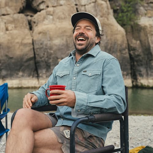 lifestyle image of Banning Corduroy Snapshirt