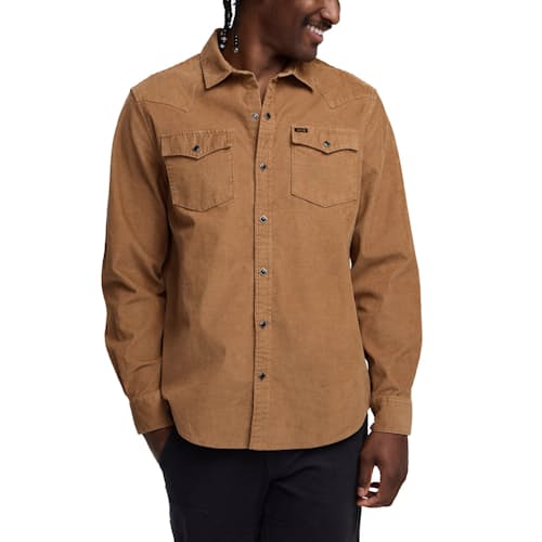 on model image of Banning Corduroy Snapshirt