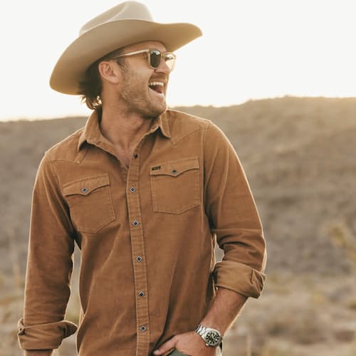 lifestyle image of Banning Corduroy Snapshirt