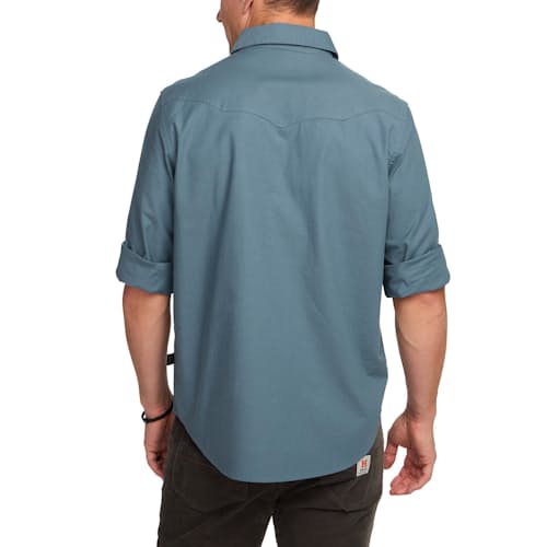 on model image of Crosscut Deluxe Long Sleeve Snapshirt