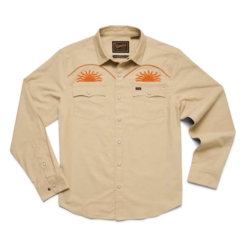 laydown image of Crosscut Deluxe Long Sleeve Snapshirt
