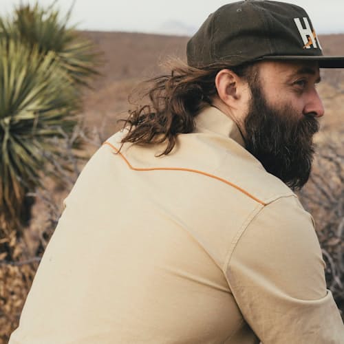 lifestyle image of Crosscut Deluxe Long Sleeve Snapshirt