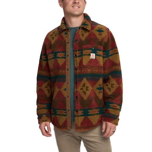 on model image of Alleghency Fleece Overshirt
