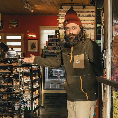 lifestyle image of Free Range Fleece Pullover