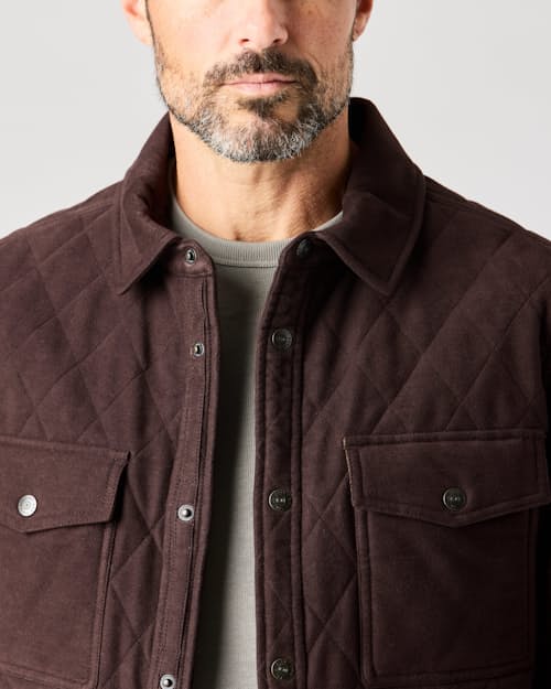 lifestyle image of Italian Moleskin Shirt Jacket