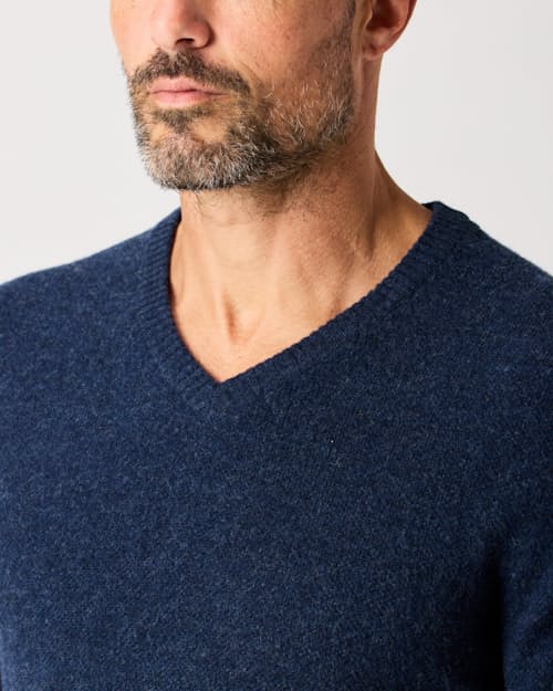 lifestyle image of Fine Merino V-Neck Sweater