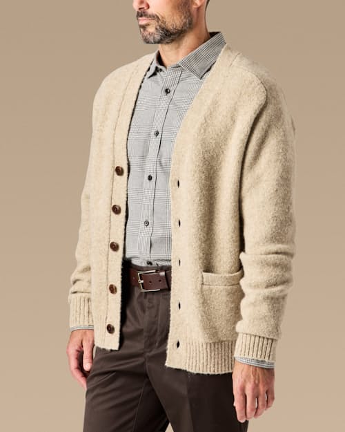 lifestyle image of YakWool Cardigan Sweater