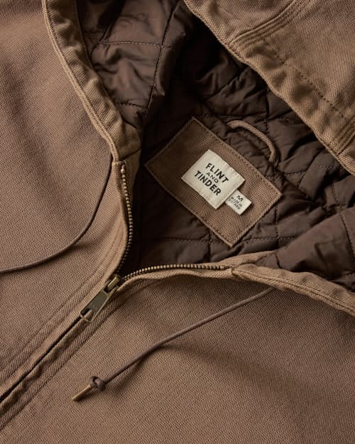 laydown detail image of Mason Canvas Hooded Bomber Jacket