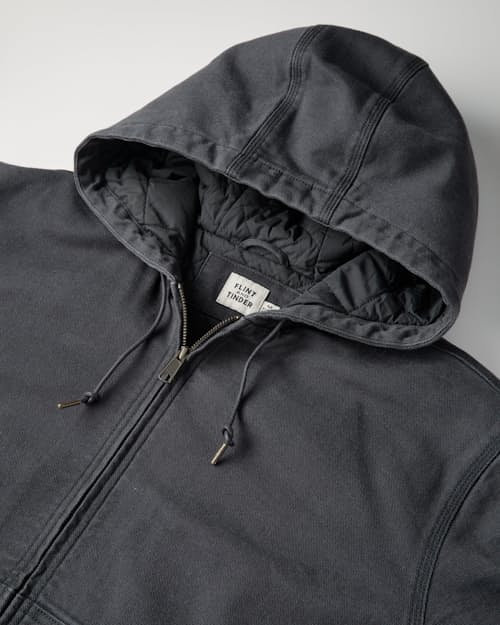 laydown detail image of Mason Canvas Hooded Bomber Jacket