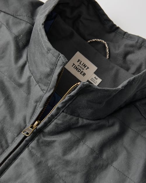 laydown detail image of York Quilted Waxed Jacket