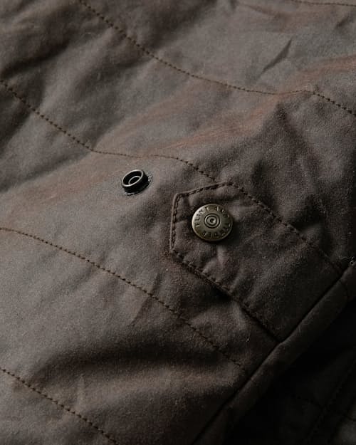 laydown detail image of York Quilted Waxed Jacket