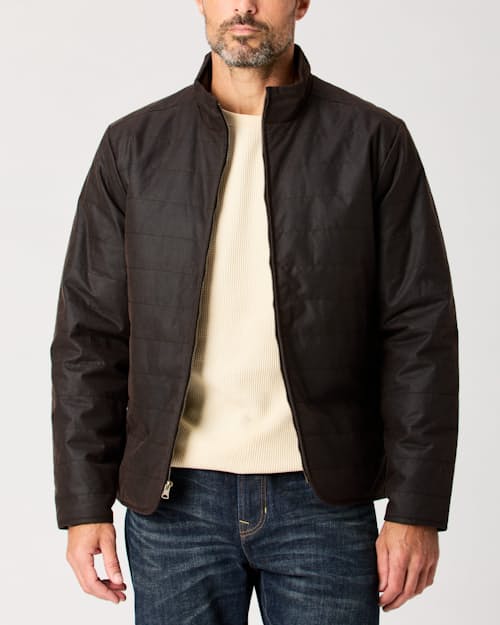 lifestyle image of York Quilted Waxed Jacket