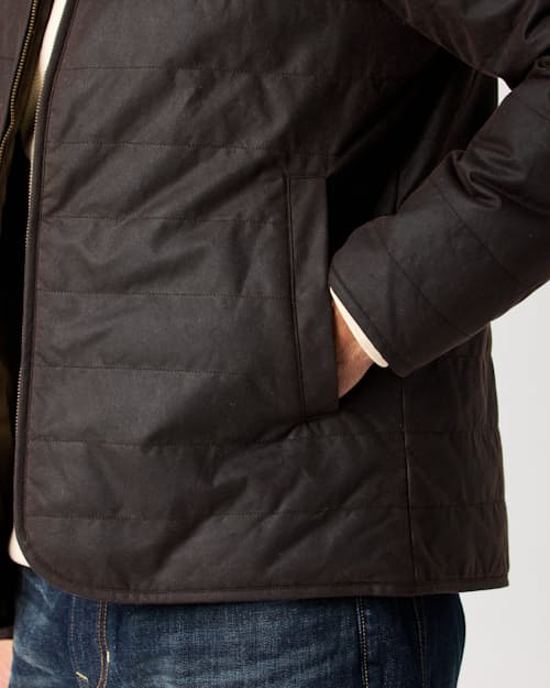 lifestyle image of York Quilted Waxed Jacket