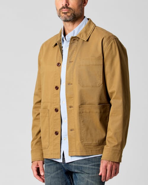 on model image of Classic Chore Coat