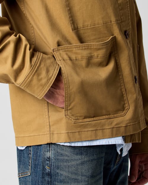 on model image of Classic Chore Coat