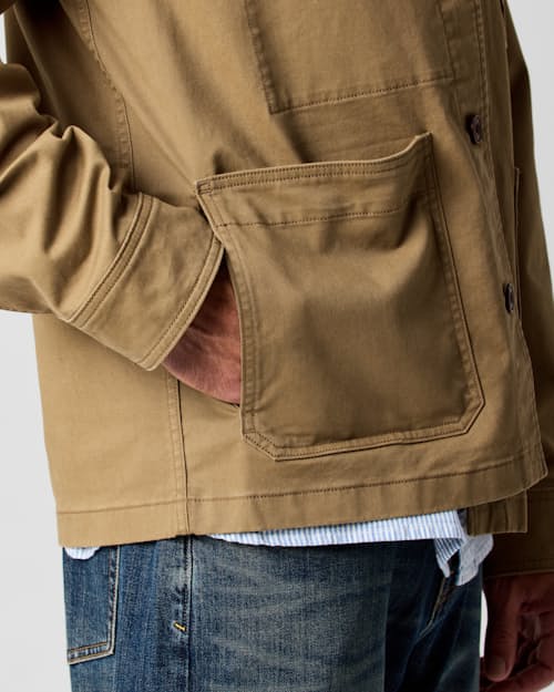 on model image of Classic Chore Coat
