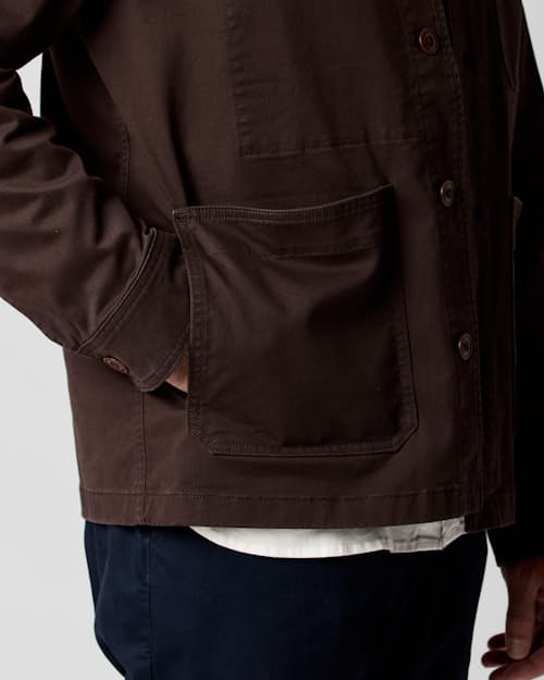 on model image of Classic Chore Coat