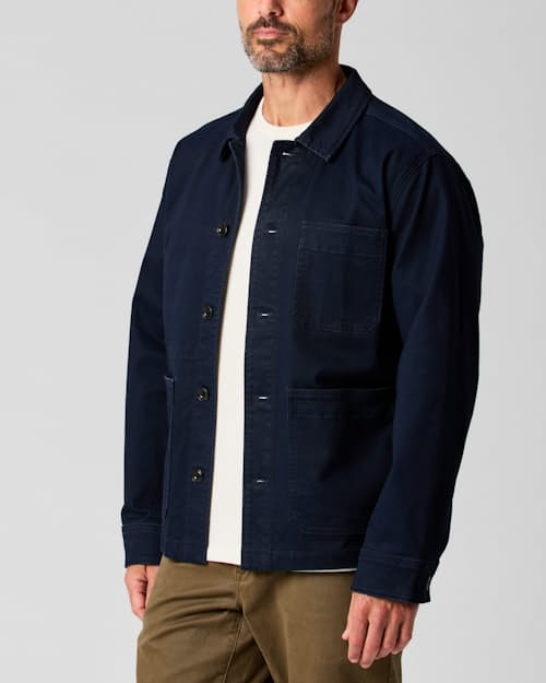 on model image of Classic Chore Coat