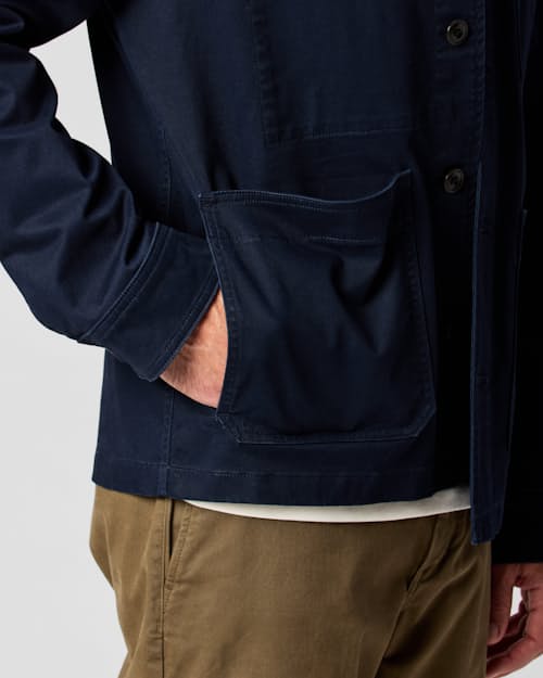 on model image of Classic Chore Coat