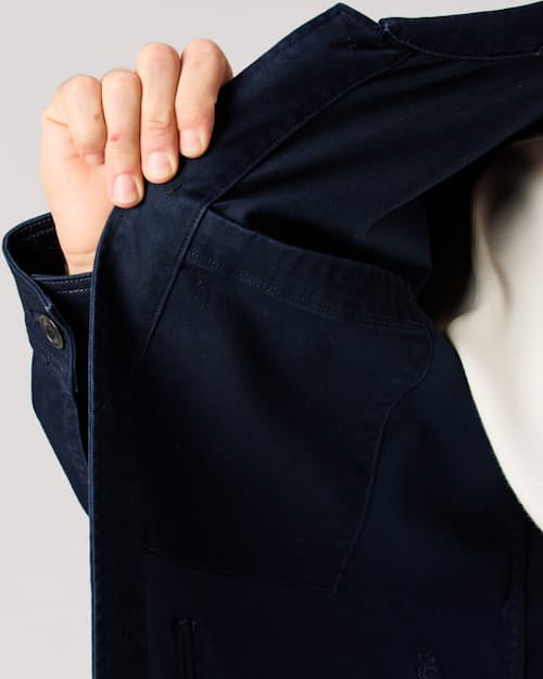 on model image of Classic Chore Coat