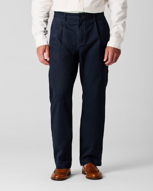 on model image of 365 Pleated Chino Pant