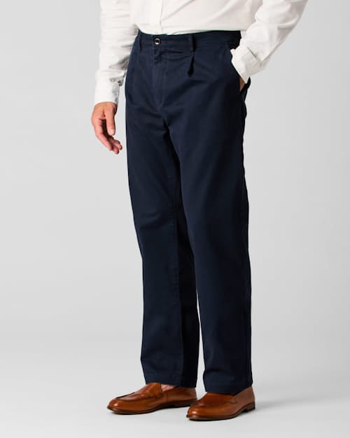 on model image of 365 Pleated Chino Pant