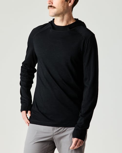 on model image of 72-Hour Merino Tactical Hoodie