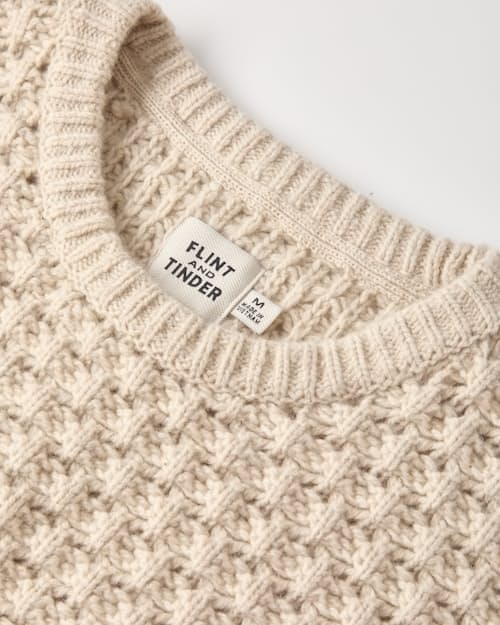 laydown detail image of Fisherman Crewneck Sweater [Bobble Stitch]