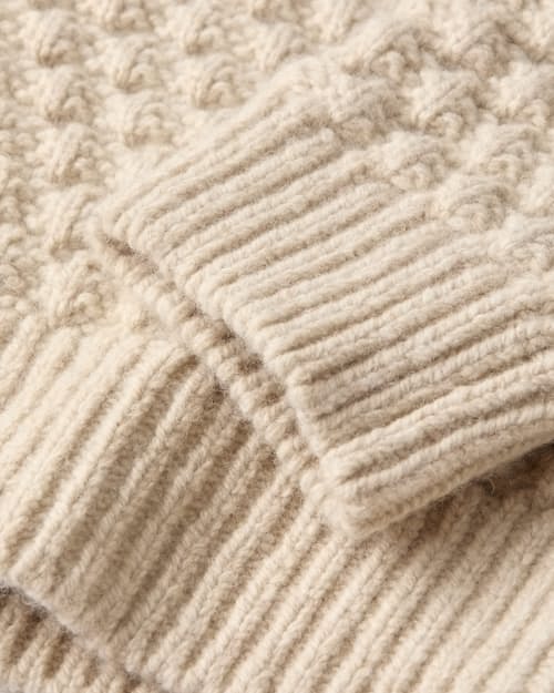 laydown detail image of Fisherman Crewneck Sweater [Bobble Stitch]