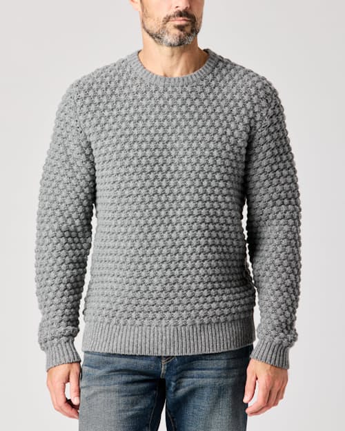 lifestyle image of Wool Fisherman Sweater