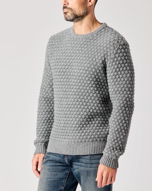 lifestyle image of Wool Fisherman Sweater