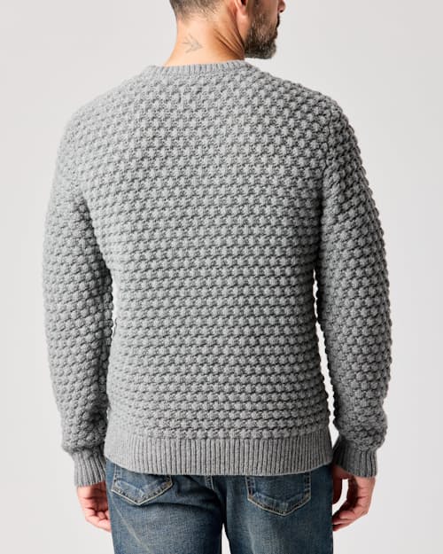 lifestyle image of Wool Fisherman Sweater