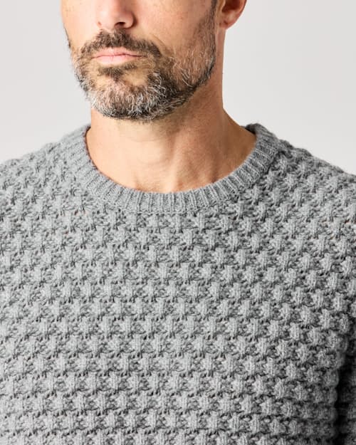 lifestyle image of Wool Fisherman Sweater