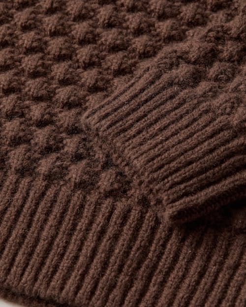 laydown detail image of Fisherman Crewneck Sweater [Bobble Stitch]