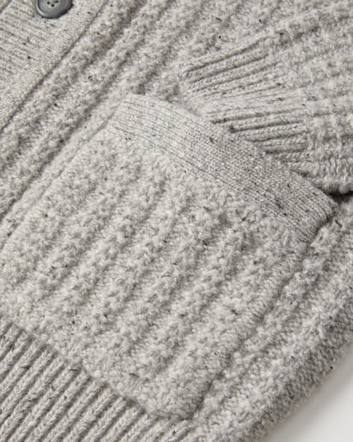 laydown detail image of Textured Wool Collared Button Front