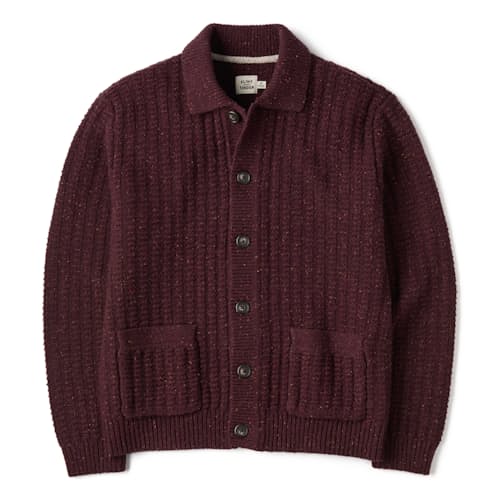 laydown image of Textured Wool Collared Button Front