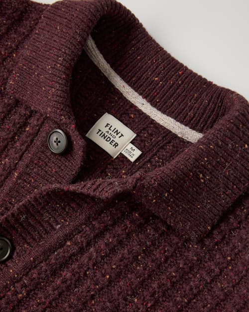 laydown detail image of Textured Wool Collared Button Front