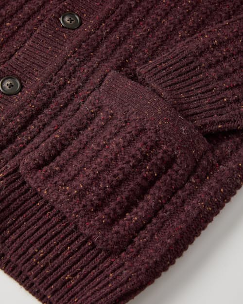 laydown detail image of Textured Wool Collared Button Front