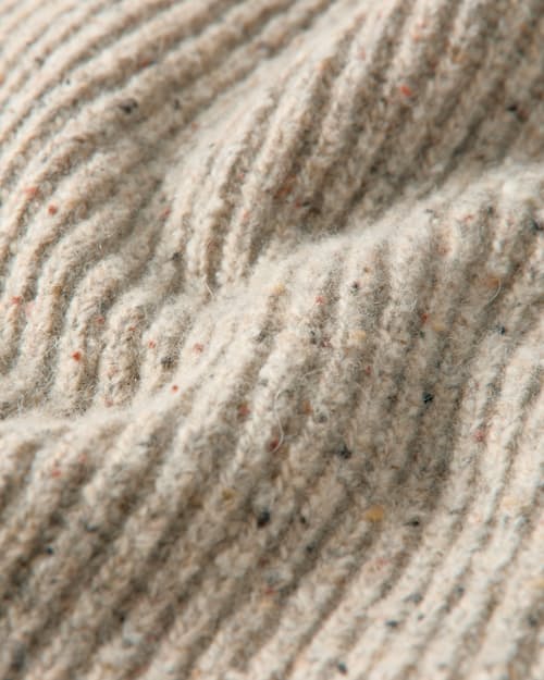 laydown detail image of Textured Wool Full-Zip Combat Sweater