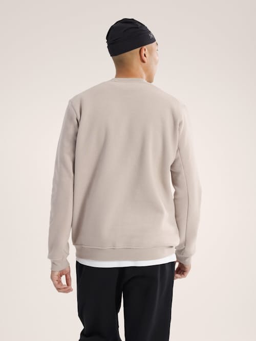 on model image of Emblem Fleece Crew