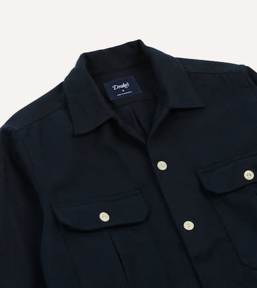 laydown detail image of Brushed Twill Camp Collar Shirt