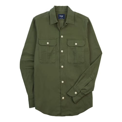 laydown image of Brushed Twill Camp Collar Shirt