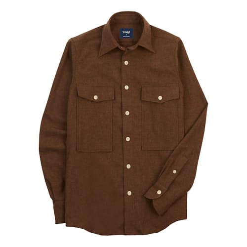 laydown image of Relaxed Block Wool Shirt