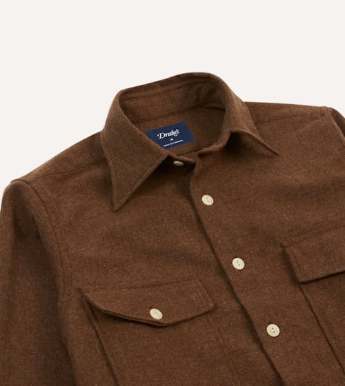 laydown detail image of Relaxed Block Wool Shirt